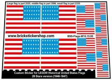 Custom Stickers for LEGO Flags - 28 Stars Version (1846-1847)