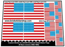 Custom Stickers for LEGO Flags - 35 Stars Version (1863-1865)