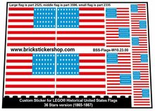 Custom Stickers for LEGO Flags - 36 Stars Version (1865-1867)