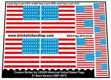Custom Stickers for LEGO Flags - 37 Stars Version (1867-1877)