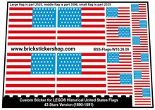Custom Stickers for LEGO Flags - 43 Stars Version (1890-1891)