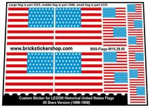 Custom Stickers for LEGO Flags - 45 Stars Version (1896-1908)