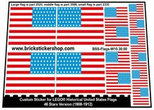 Custom Stickers for LEGO Flags - 46 Stars Version (1908-1912)