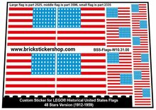 Custom Stickers for LEGO Flags - 48 Stars Version (1912-1959)