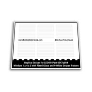 Stickers for Part 4347pb04 - Window 1 x 4 x 5 with Fixed Glass and 9 White Stripes Pattern