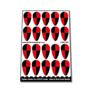 Custom Sticker - Black &amp; Red Ovoid Shields