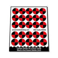 Custom Sticker - Black &amp; Red Round Shields (2x2)