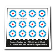 Custom Sticker - 2 x 2 Round Tile with Archery Target Pattern