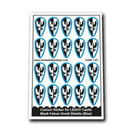 Custom Sticker - Black Falcon Ovoid Shields (Blue)