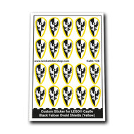 Custom Sticker - Black Falcon Ovoid Shields (Yellow)