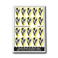 Custom Sticker - Black Falcon Ovoid Shields (Yellow)