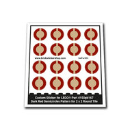 Custom Sticker - Dark Red Semicircles Pattern for 2 x 2 Round Tile