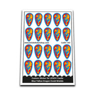 Custom Sticker - Blue Yellow Dragon Ovoid Shields