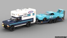 Custom Sticker - Rebrickable MOC 134392 - Raceteam Richard Petty (Dodge W100 &amp; Plymouth Superbird) by besbasdesign