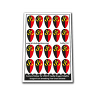 Custom Sticker - Dragon Face breathing Fire Ovoid Shields