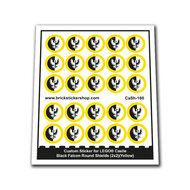 Custom Sticker - Black Falcon Round Shields (2x2) (Yellow)