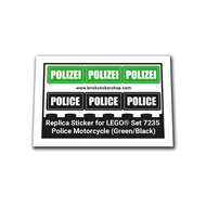 Replacement Sticker for Set 7235 - Police Motorcycle (Green and Black)