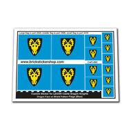 Custom Sticker - Dragon Knights Dragon Face on Shield Flags (Blue)