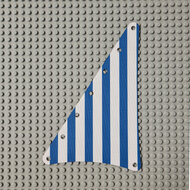Replica Sailbb03 - Cloth Sail Triangular 14 x 22 with Blue Thin Stripes Pattern