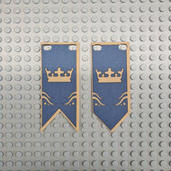 Custom Cloth - Banner with Royal Knight&#039;s Crown Dark Blue &amp; Gold