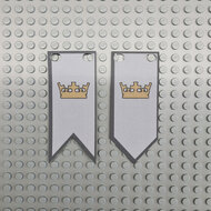 Custom Cloth - Banner with Royal Knight&#039;s Crown Light Bluish Grey &amp; Dark Bluish Grey