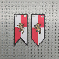 Custom Cloth - Banner with Lion Knight Emblem Red &amp; White