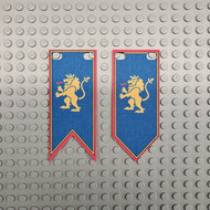 Custom Cloth - Banner with Lion Knight Emblem Blue &amp; Red