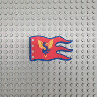 Custom Cloth - Flag 8 x 5 Wave with Blue Yellow Dragon on Red Background
