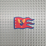 Custom Cloth - Flag 8 x 5 Wave with Blue Yellow Dragon on Red Background