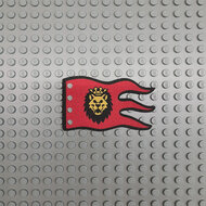 Custom Cloth - Flag 8 x 5 Wave with Lion Head on Red