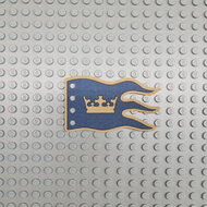 Custom Cloth - Flag 8 x 5 Wave with Royal Knight Crown on Dark Blue and Gold