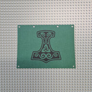 Custom Cloth - Dark Green Sail for Viking Longship With Hammer Emblem  by Jonas Kramm