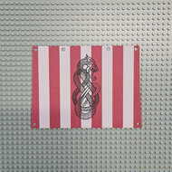 Custom Cloth - Striped Sail for Viking Longship With Vertical Serpent Emblem by Jonas Kramm
