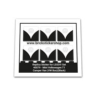 Replacement Sticker for Set 40079 - Mini Volkswagen T1 Camper Bus (VW Bus - All Black Version)