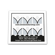 Replacement Sticker for Set 40079 - Mini Volkswagen T1 Camper Bus (VW Bus - Light Bluish Gray Version)