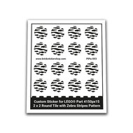 Custom Sticker - Pirates 2 x 2 Round Tile with Zebra Stripes