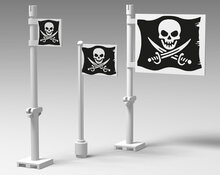 Custom Sticker - Pirates &amp; Pirates III Jolly Roger Flags