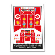 Replica Sticker voor Set 8362 - Ferrari F1 Racer 1:24