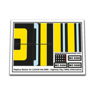 Replacement Sticker for Set 5580 - Highway Rig (Yellow)