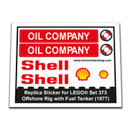 Replacement Sticker for Set 373 - Offshore Rig with Fuel Tanker