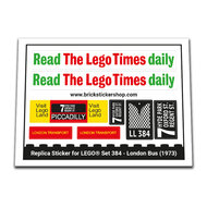 Replacement Sticker for Set 384 - London Bus