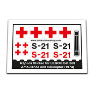 Replacement Sticker for Set 653 - Ambulance and Helicopter