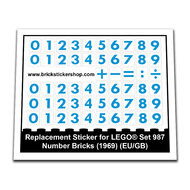 Replacement Sticker for Set 987 - Number Bricks (EU/GB)