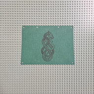 Custom Cloth - Dark Green Sail for Viking Longship With Vertical Serpent by Jonas Kramm