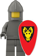 Custom Sticker - Dragon Face on Shield Ovoid Shields