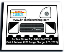 Replica Sticker voor Set 76912 - Fast &amp; Furious 1970 Dodge Charger RT