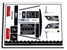 Replacement Sticker for Set 8169 - Lamborghini Gallardo LP 560-4 (White Version)