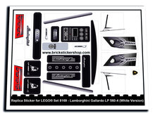 Replica Sticker voor Set 8169 - Lamborghini Gallardo LP 560-4 (White Version)