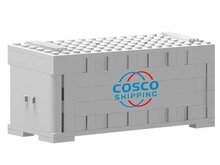 Custom Sticker - Container Cosco Schipping (blauw-rood)