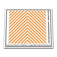 Custom Sticker - Orange &amp; White Stripes (3mm) (V2)